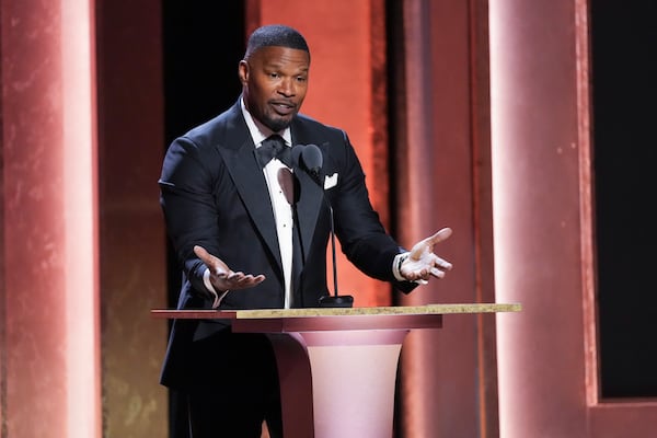 Jamie Foxx speaks during the 15th Governors Awards on Sunday, Nov. 17, 2024, at The Ray Dolby Ballroom in Los Angeles. (AP Photo/Chris Pizzello)