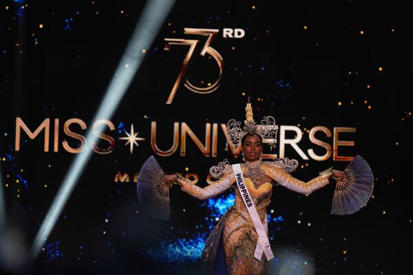 Miss Philippines Chelsea Manalo competes in the national costume competition at the Miss Universe Beauty Pageant in Mexico City, Thursday, Nov. 14, 2024. (AP Photo/Fernando Llano)