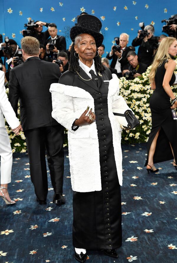 Whoopi Goldberg attends The Metropolitan Museum of Art's Costume Institute benefit gala celebrating the opening of the "Superfine: Tailoring Black Style" exhibition on Monday, May 5, 2025, in New York. (Photo by Evan Agostini/Invision/AP)