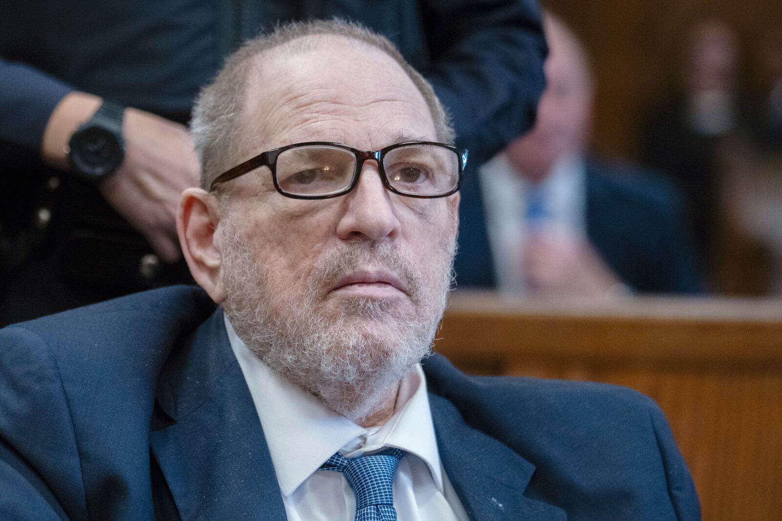 Harvey Weinstein appears in criminal court in New York, Wednesday, Sept. 18, 2024. (Jeenah Moon/Pool Photo via AP)