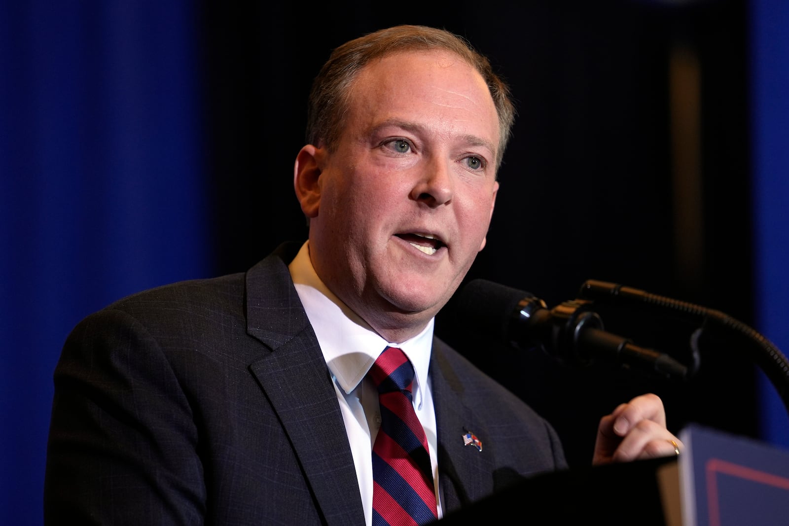 FILE - Former Rep. Lee Zeldin, R-N.Y., speaks at a rally in Concord, N.H., Jan. 19, 2024. (AP Photo/Matt Rourke, File)