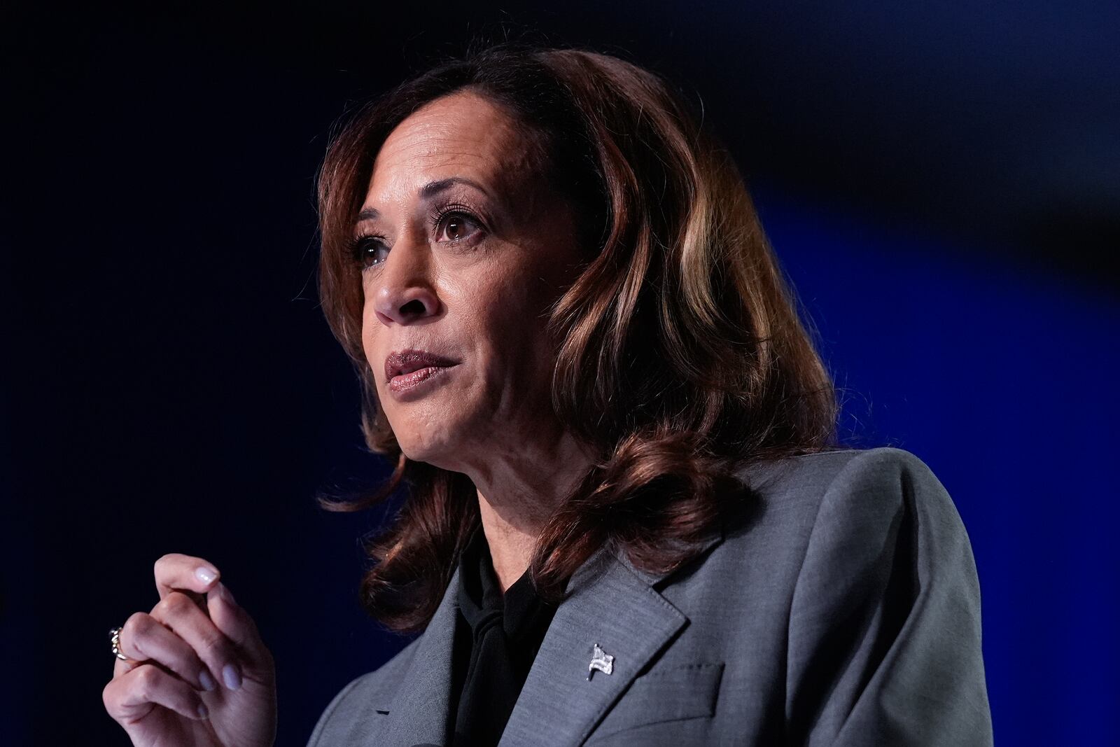 Democratic presidential nominee Vice President Kamala Harris speaks during a campaign event on Friday, Sept. 20, 2024, in Atlanta. (AP Photo/Brynn Anderson)