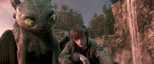 This image released by Universal Pictures shows Mason Thames in a scene from "How to Train Your Dragon.", (Universal Pictures via AP)