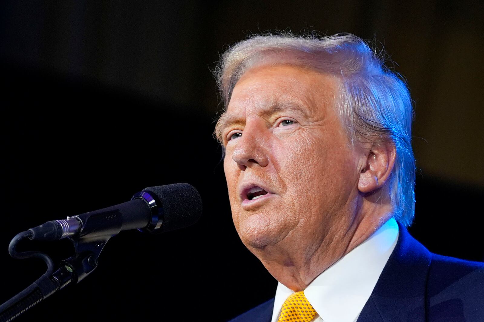 Republican presidential candidate former President Donald Trump speaks at the Israeli American Council National Summit, Thursday, Sept. 19, 2024, in Washington. (AP Photo/Evan Vucci)