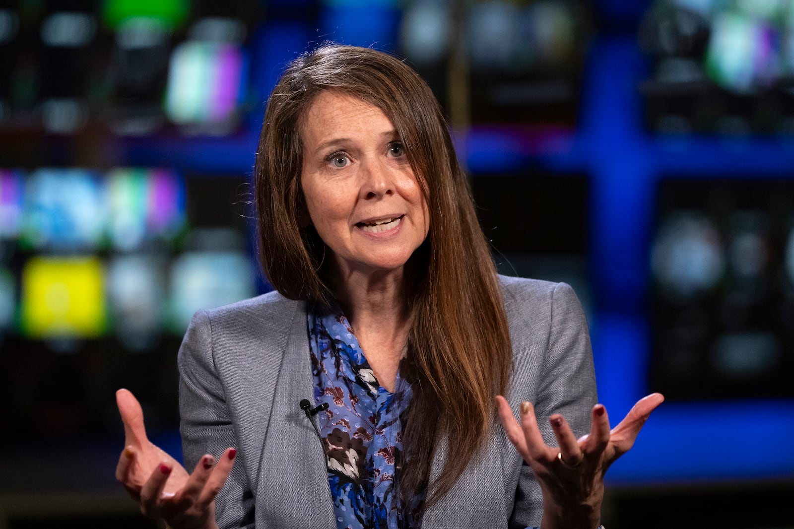 Director of the U.S. Cybersecurity and Infrastructure Security Agency (CISA) Jen Easterly speaks to The Associated Press in Washington, Wednesday, Oct. 2, 2024. (AP Photo/Ben Curtis)