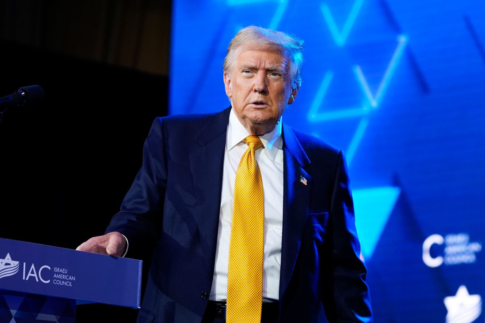 Republican presidential candidate former President Donald Trump speaks at the Israeli American Council National Summit, Thursday, Sept. 19, 2024, in Washington. (AP Photo/Evan Vucci)