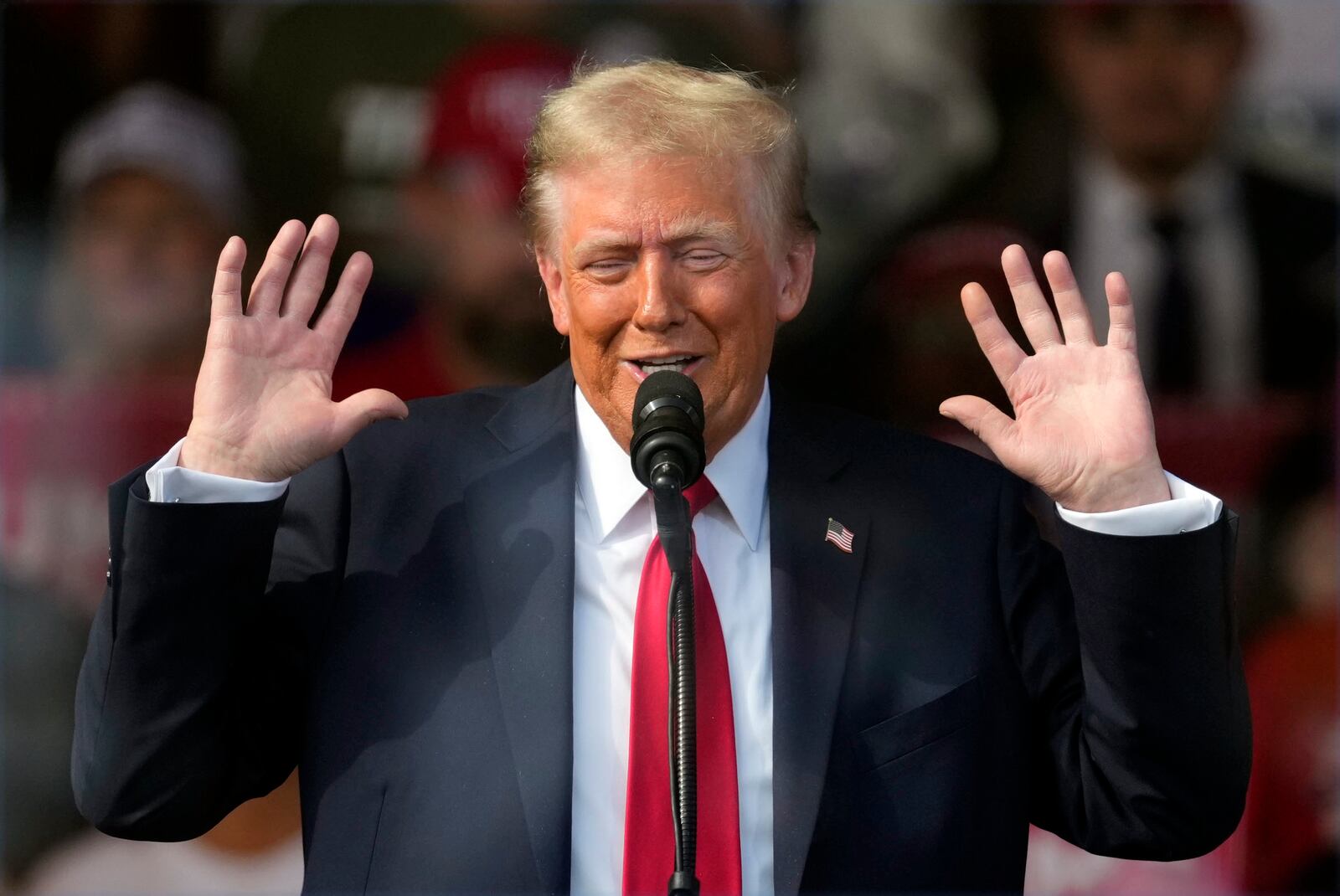 Republican presidential nominee former President Donald Trump speaks at a campaign rally in Gastonia, N.C., Saturday, Nov. 2, 2024. (AP Photo/Chris Carlson)