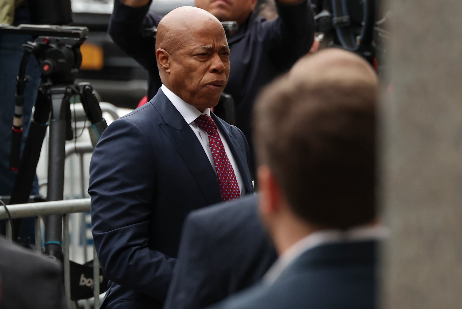 New York City mayor Eric Adams arrives at Manhattan federal court, Friday, Sept. 27, 2024, in New York. (AP Photo/Yuki Iwamura)