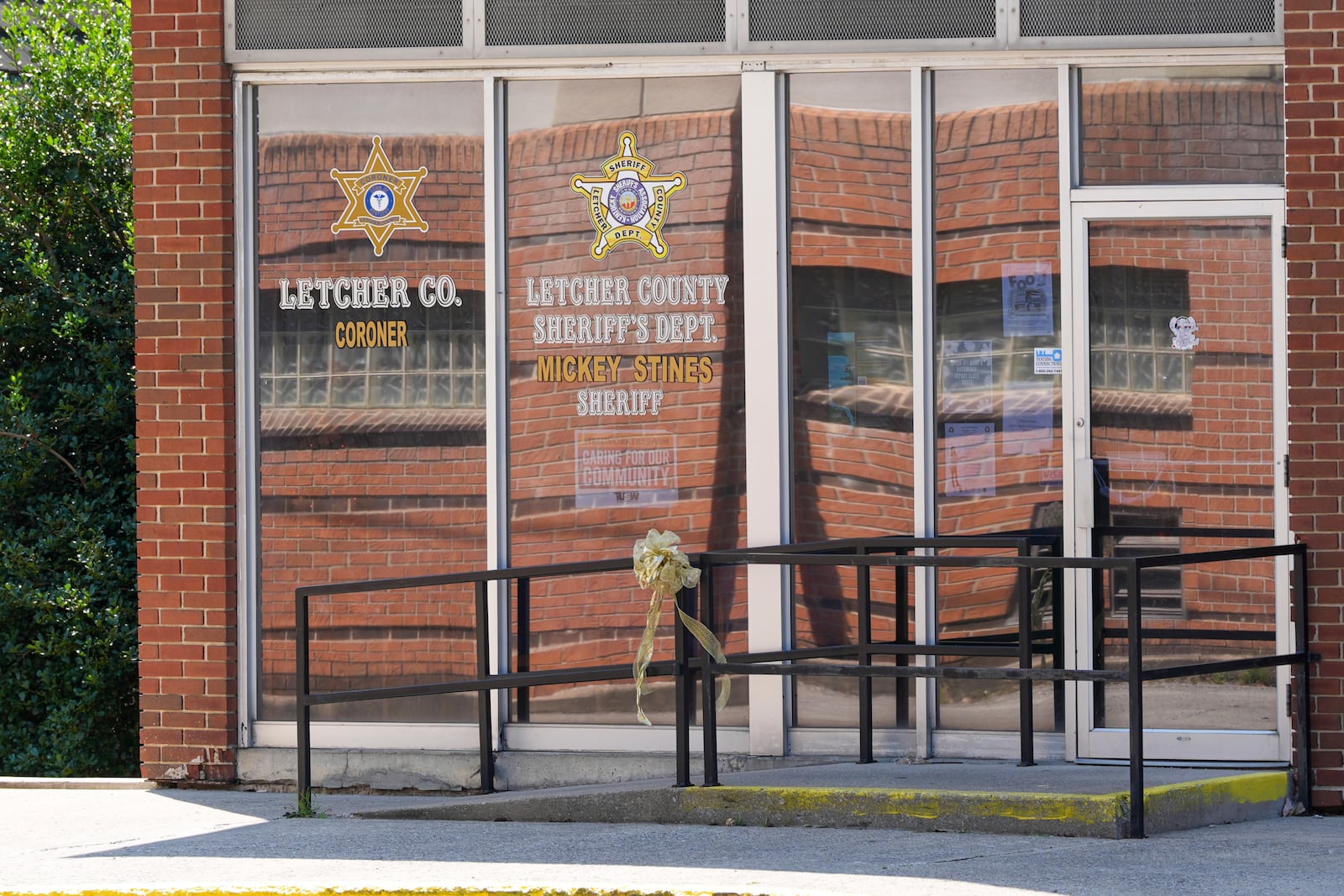 The Letcher County Sheriff's Department is seen on Friday, Sept. 20, 2024, in Whitesburg, Ky. A preliminary investigation indicates Letcher County Sheriff Shawn “Mickey” Stines shot District Judge Kevin Mullins multiple times following an argument inside the courthouse, according to Kentucky State Police. (AP Photo/Randy Sartin)