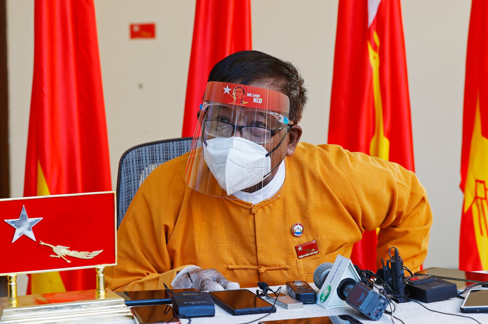 FILE - Former Chief Minister of the Mandalay Region Zaw Myint Maung attends a press conference in Naypyitaw, Myanmar, on Jan. 24, 2021. (AP Photo/Aung Shine Oo, File)