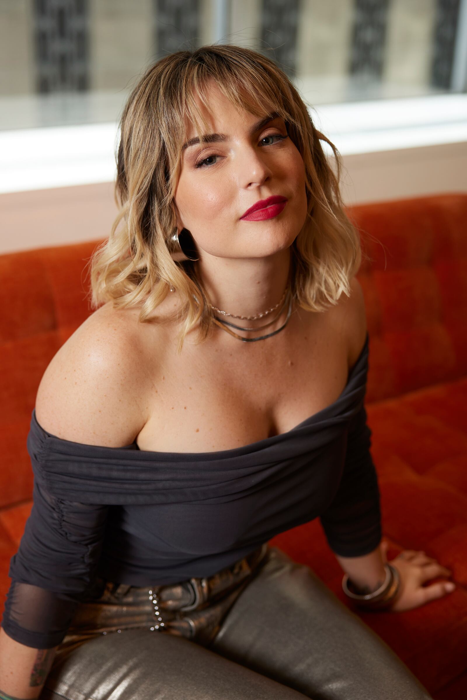 Singer Joanna Levesque, who rose to fame as “JoJo” when she was 13, poses for a portrait to promote her memoir, “Over the Influence,” on Wednesday, Sept. 18, 2024, in New York. (Photo by Matt Licari/Invision/AP)