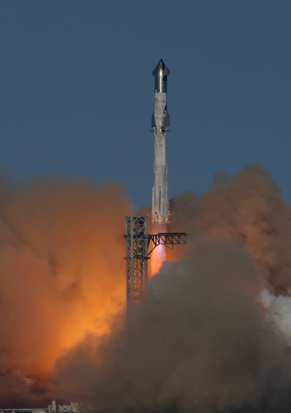 SpaceX's mega rocket Starship lifts off for a test flight from Starbase in Boca Chica, Texas, Tuesday, Nov. 19, 2024. (AP Photo/Eric Gay)