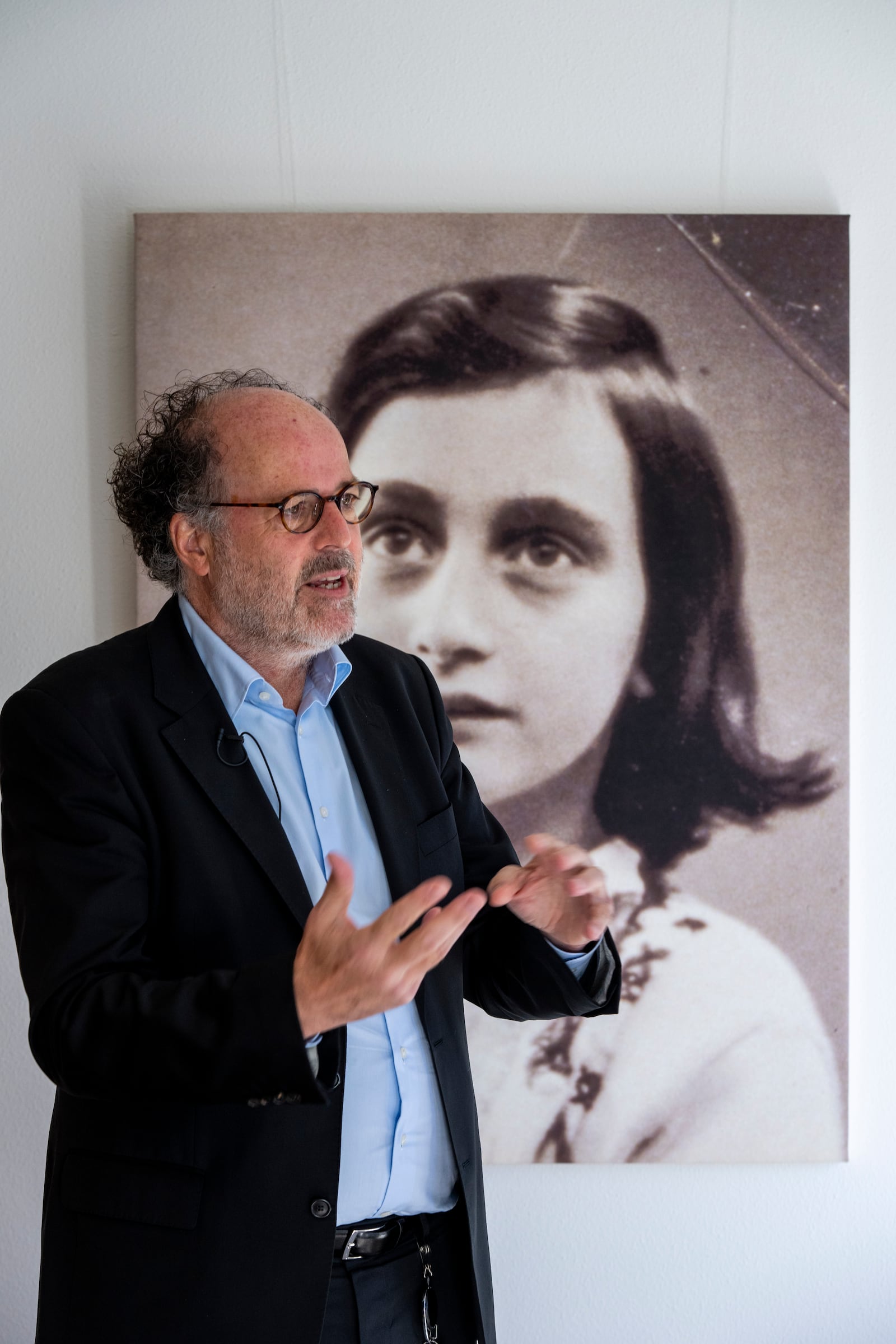 Anne Frank House director Ronald Leopold talks about the upcoming exhibit in New York during an interview in Amsterdam, Netherlands, Friday, Oct. 4, 2024. (AP Photo/Peter Dejong)