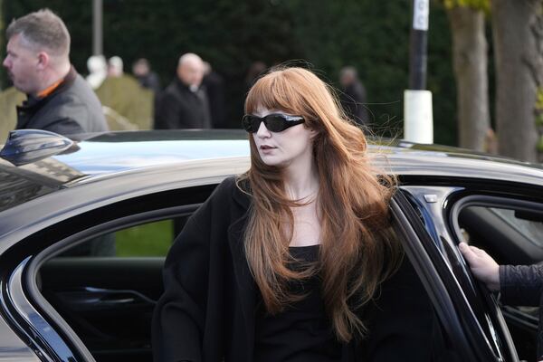 Nicola Roberts arrives for the funeral service of One Direction singer Liam Payne at St Mary's Church in Amersham, England, Wednesday, Nov. 20, 2024. (Andrew Matthews/PA via AP)