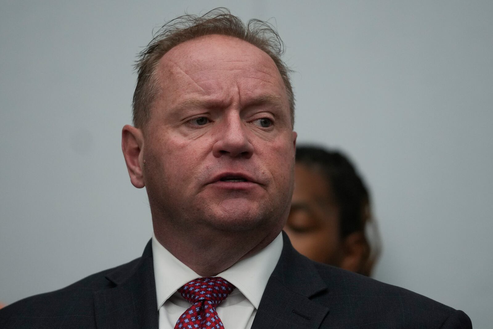 Attorney Todd Mathews speaks during a press conference regarding a lawsuit alleging that more than 200 men and women were sexually abused as children while in custody at juvenile detention centers in Illinois, Tuesday, Sept. 24, 2024, in Chicago. (AP Photo/Erin Hooley)