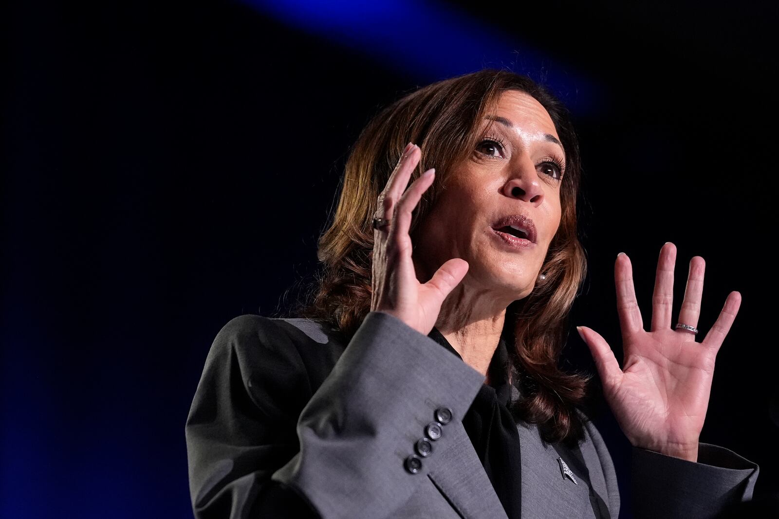 Democratic presidential nominee Vice President Kamala Harris speaks during a campaign event on Friday, Sept. 20, 2024, in Atlanta. (AP Photo/Brynn Anderson)