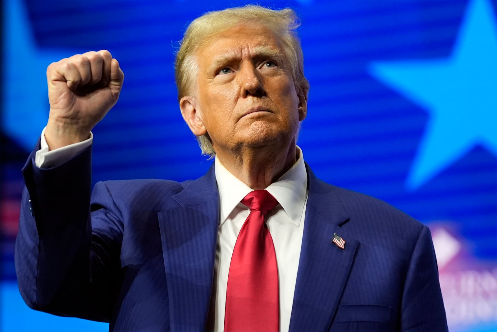 Republican presidential nominee former President Donald Trump gestures at a campaign rally Wednesday, Oct. 23, 2024, in Duluth, Ga. (AP Photo/Alex Brandon)