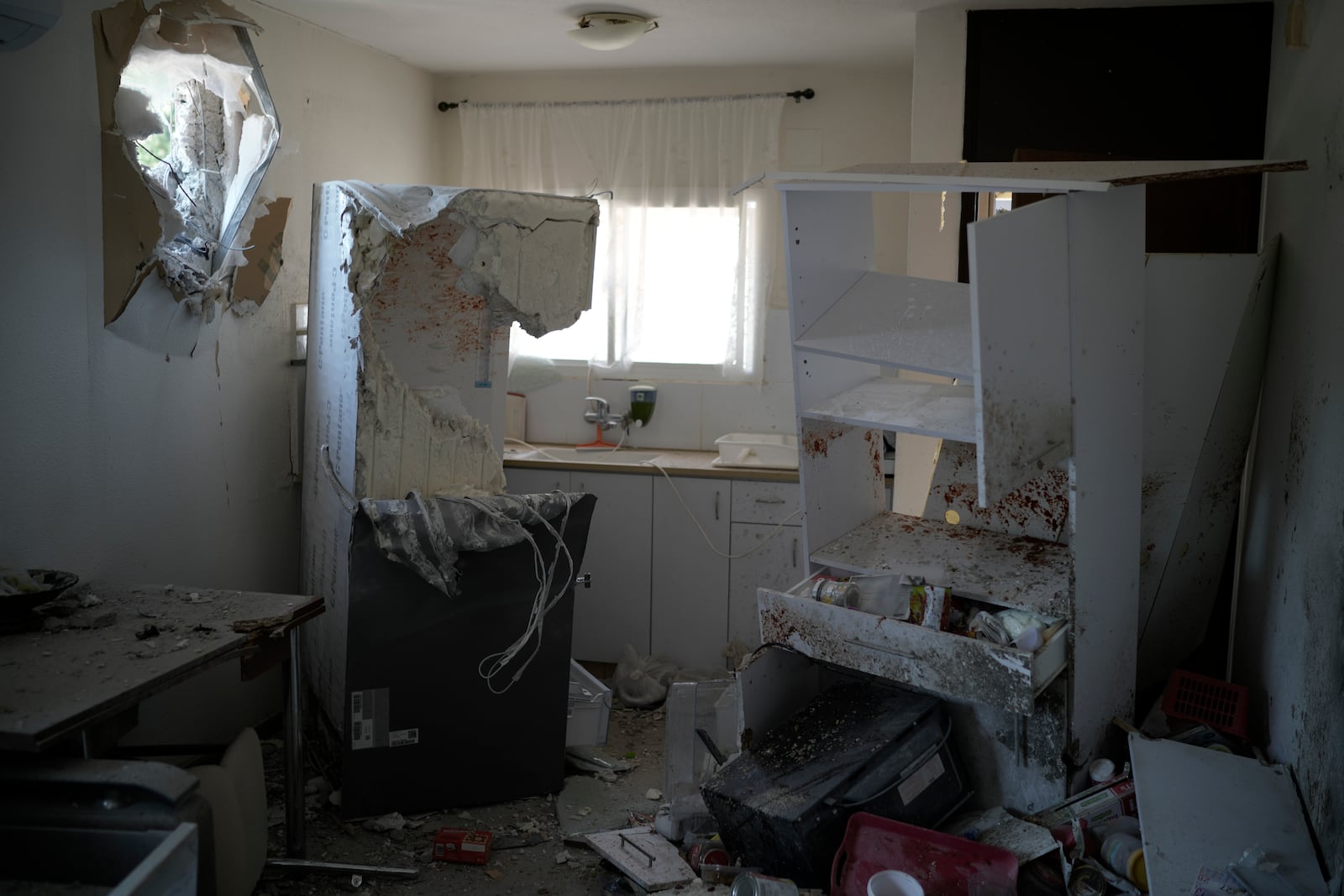 A damaged house that was hit by a rocket fired from Lebanon, near Safed, northern Israel, on Wednesday, Sept. 25, 2024. (AP Photo//Leo Correa)