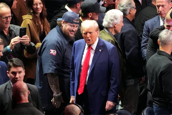 President-elect Donald Trump arrives at UFC 309 at Madison Square Garden, Saturday, Nov. 16, 2024, in New York. (AP Photo/Evan Vucci)