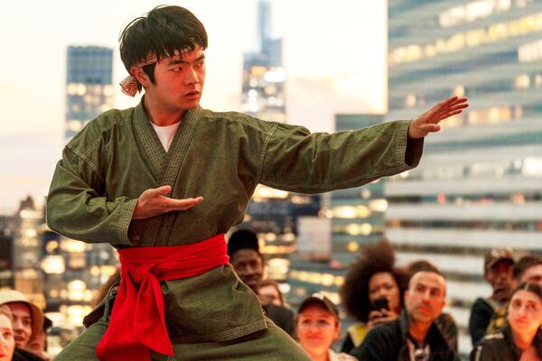 This image released by Sony Pictures shows Ben Wang in a scene from "Karate Kid: Legends." (Jonathan Wenk/Sony Pictures via AP)
