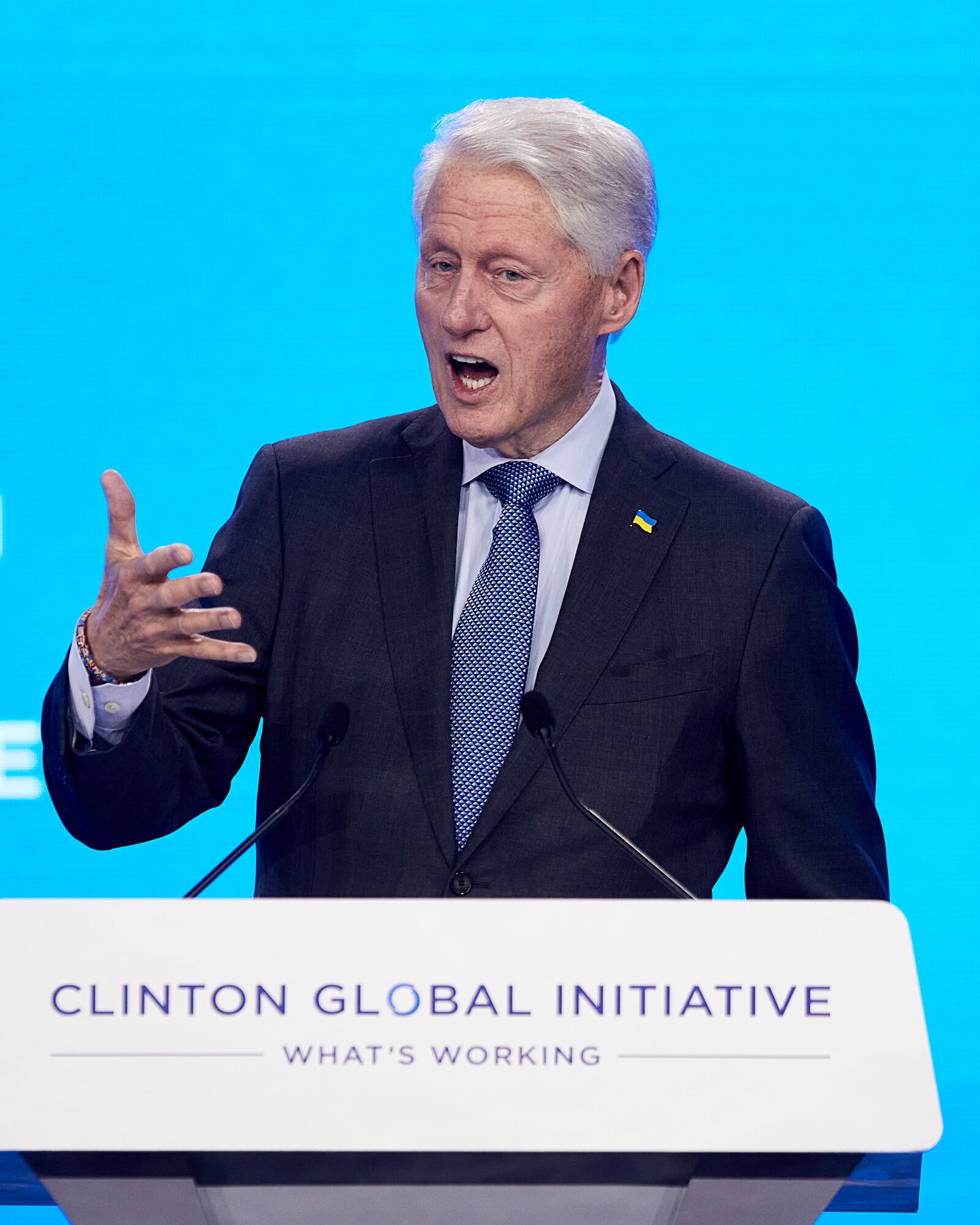 Bill Clinton, Founder and Board Chair of the Clinton Foundation & 42nd President of the United States, speaks during the Clinton Global Initiative on Monday, Sept. 23, 2024, in New York. (AP Photo/Andres Kudacki)