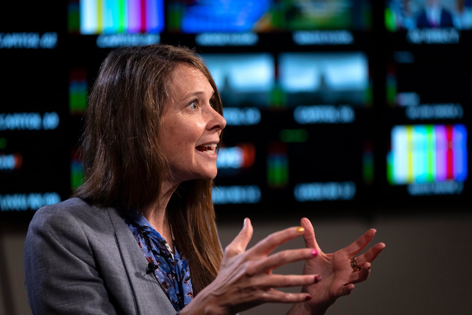 Director of the U.S. Cybersecurity and Infrastructure Security Agency (CISA) Jen Easterly speaks to The Associated Press in Washington, Wednesday, Oct. 2, 2024. (AP Photo/Ben Curtis)