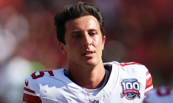 New York Giants quarterback Tommy DeVito (15) in action after an NFL football game against the Washington Commanders, Sept. 15, 2024 in Landover, Md. (AP Photo/Daniel Kucin Jr.)