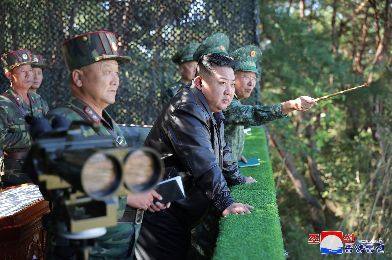 In this photo provided by the North Korean government, North Korean leader Kim Jong Un, center, visits a special operation forces unit at a western district in North Korea Wednesday, Oct. 2, 2024. Independent journalists were not given access to cover the event depicted in this image distributed by the North Korean government. The content of this image is as provided and cannot be independently verified. Korean language watermark on image as provided by source reads: "KCNA" which is the abbreviation for Korean Central News Agency. (Korean Central News Agency/Korea News Service via AP)