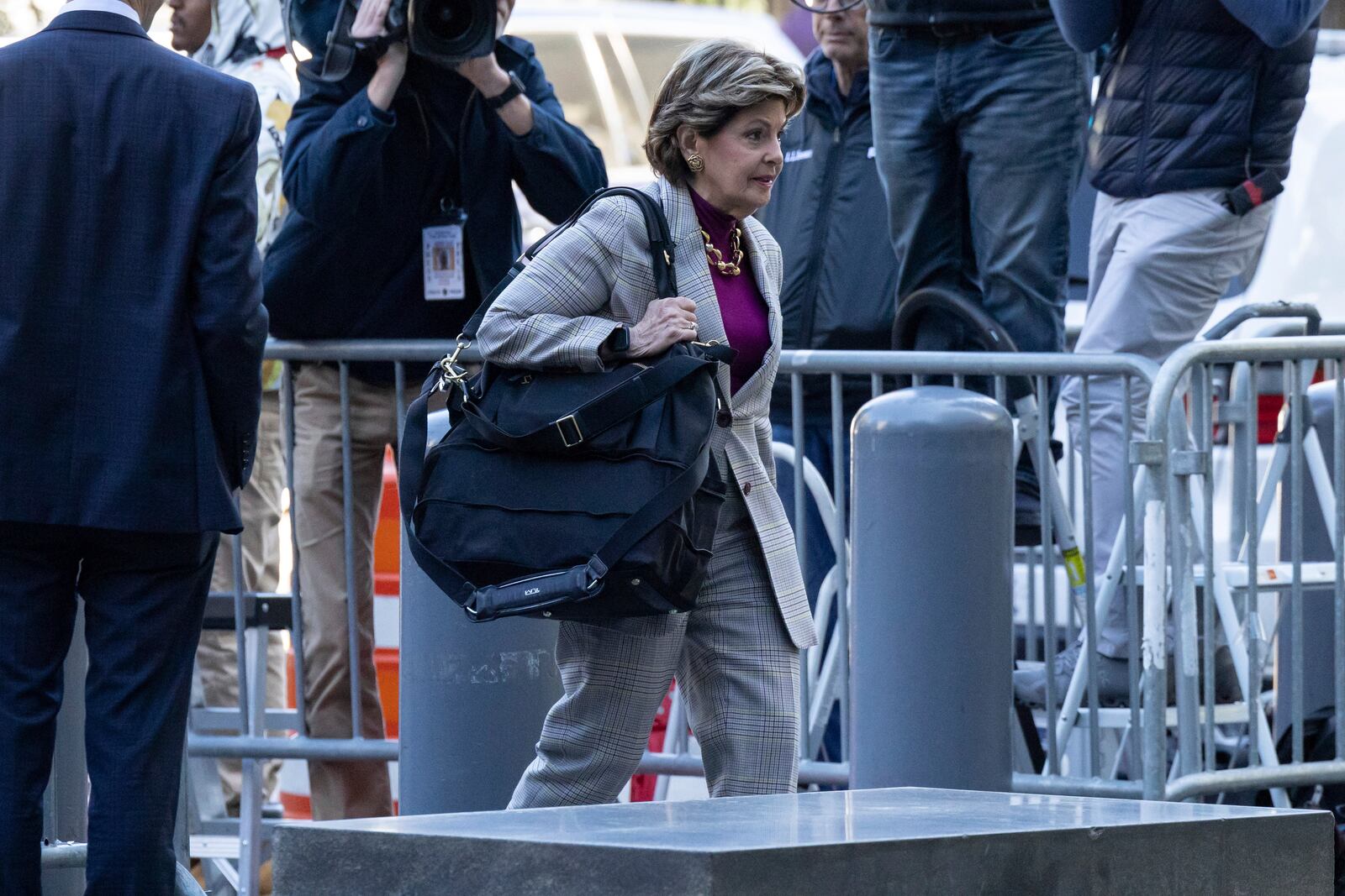 Gloria Allred arrives at Manhattan federal court, Thursday, Oct. 10 2024, in New York. (AP Photo/Yuki Iwamura)