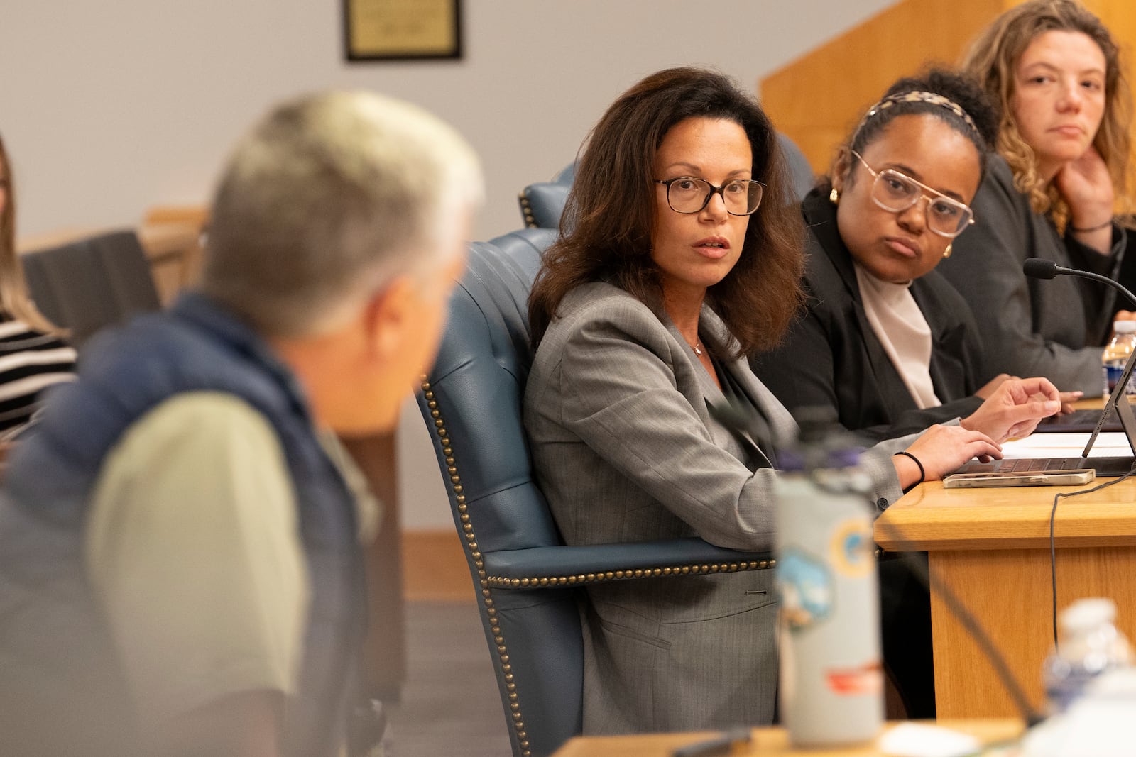 OceanGate's representatives question Karl Stanley, Roatan Institute of Deepsea Explorationat the Titan marine board of investigation hearing inside the Charleston County Council Chambers Tuesday, Sept. 24, 2024, in North Charleston, S.C. (Corey Connor via AP, Pool)