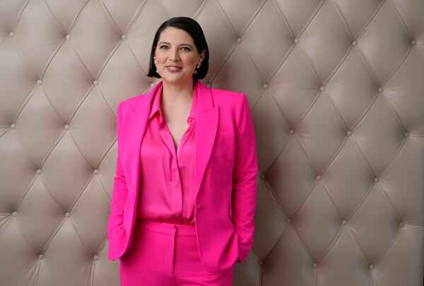 FILE - Author Taylor Jenkins Reid poses for a portrait at the Four Seasons Hotel in Los Angeles on Feb. 22, 2023. (AP Photo/Chris Pizzello, File)