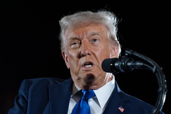 President Donald Trump gives a commencement address at the University of Alabama, Thursday, May 1, 2025, in Tuscaloosa, Ala.(AP Photo/Manuel Balce Ceneta)