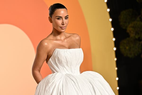 FILE - Kim Kardashian arrives at the Vanity Fair Oscar Party on March 2, 2025, at the Wallis Annenberg Center for the Performing Arts in Beverly Hills, Calif. (Photo by Evan Agostini/Invision/AP, File)