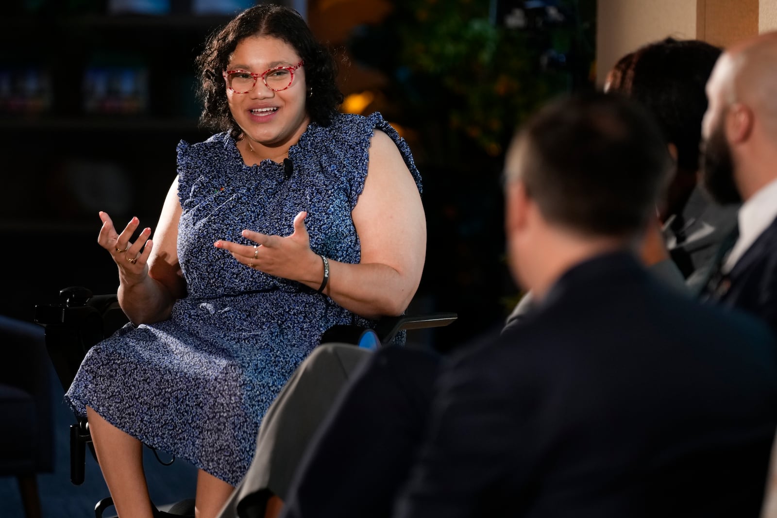 Daphne Frias speaks during an event at United Nations headquarters, Thursday, Sept. 26, 2024. (AP Photo/Seth Wenig)