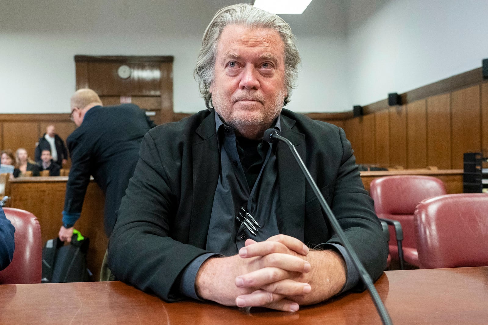 FILE - Steve Bannon appears in court in New York, Jan. 12, 2023. (Steven Hirsch/New York Post via AP, Pool)