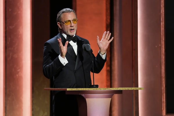 Daniel Craig speaks during the 15th Governors Awards on Sunday, Nov. 17, 2024, at The Ray Dolby Ballroom in Los Angeles. (AP Photo/Chris Pizzello)