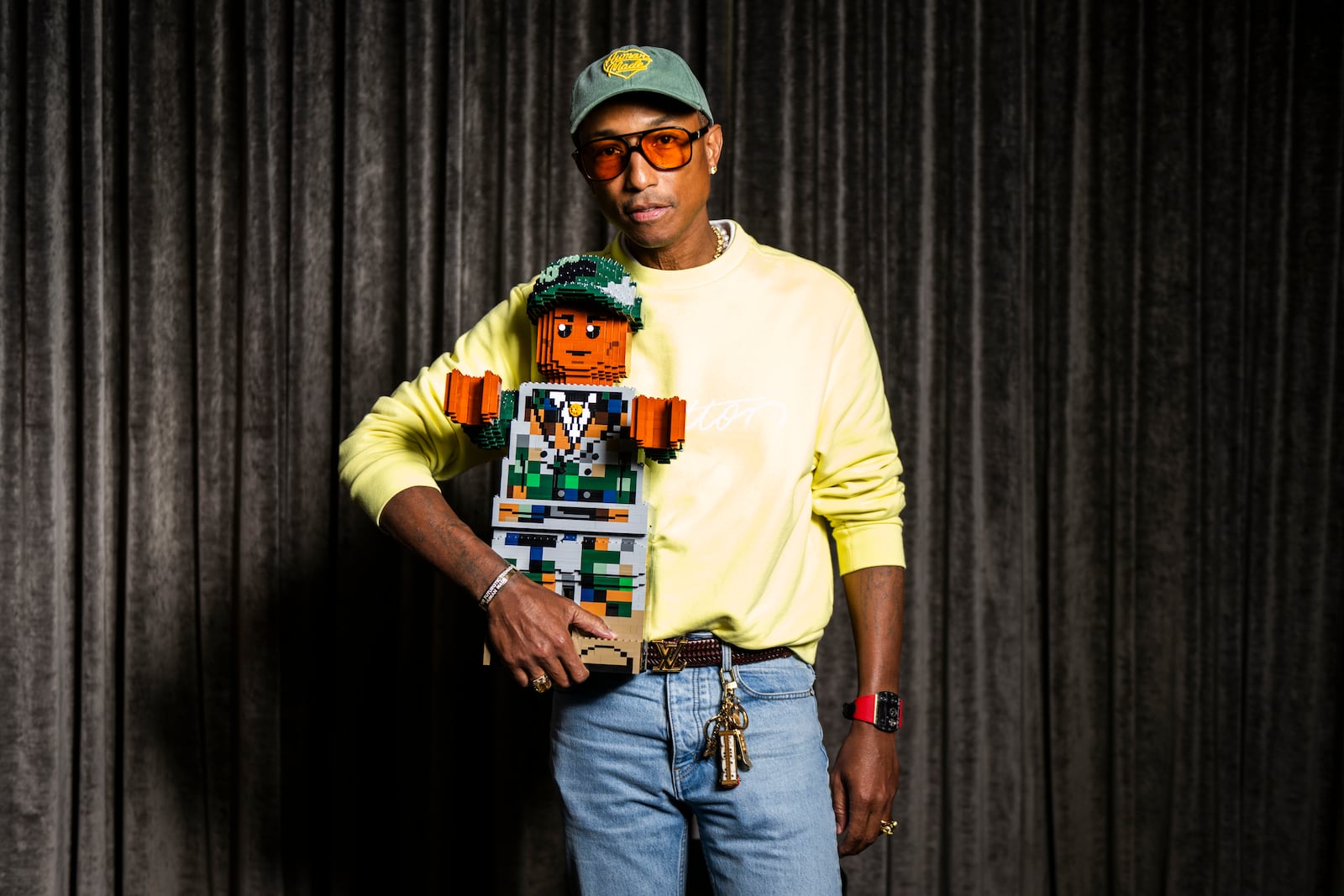 Pharrell Williams poses for a portrait to promote the film "Piece by Piece" during the Toronto International Film Festival, Monday, Sept. 9, 2024, in Toronto. (Photo by Arthur Mola/Invision/AP)