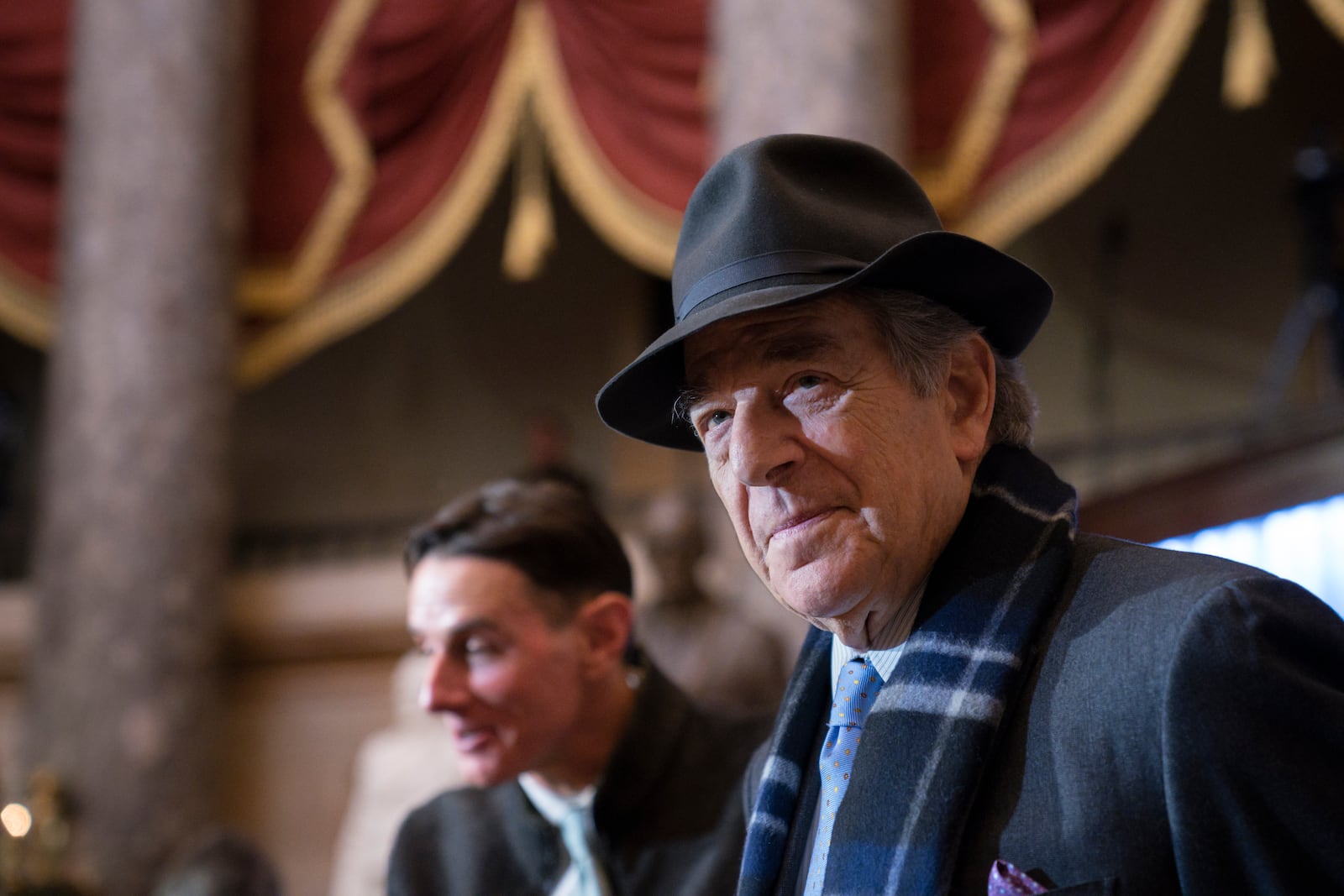 FILE - Paul Pelosi attends a portrait unveiling ceremony for his wife, Speaker of the House Nancy Pelosi, D-Calif., in Statuary Hall at the Capitol, Dec. 14, 2022, in Washington. (AP Photo/J. Scott Applewhite, File)