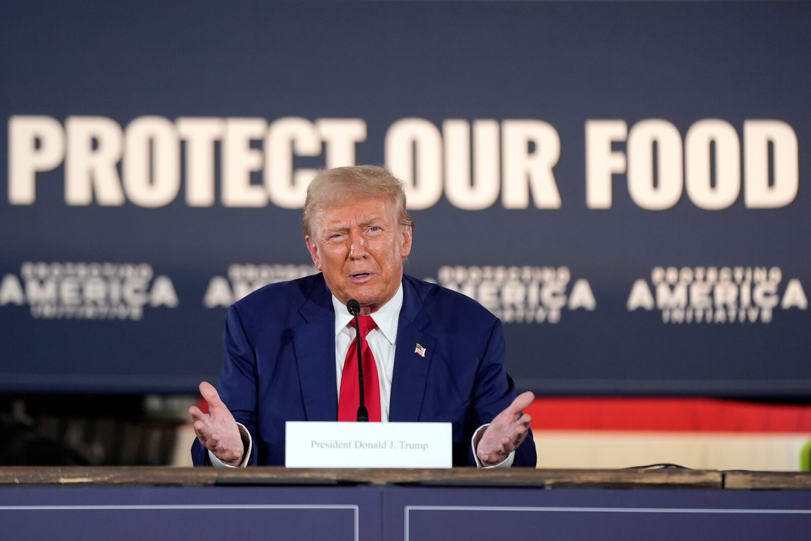 Republican presidential nominee former President Donald Trump speaks at a campaign event at a farm, Monday, Sept. 23, 2024, in Smithton, Pa. (AP Photo/Alex Brandon)