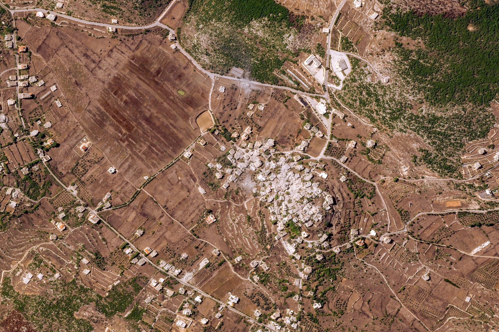 This Sept. 26, 2024, satellite image from Planet Labs PBC shows the village of Ramyah in southern Lebanon. (Planet Labs PBC via AP)