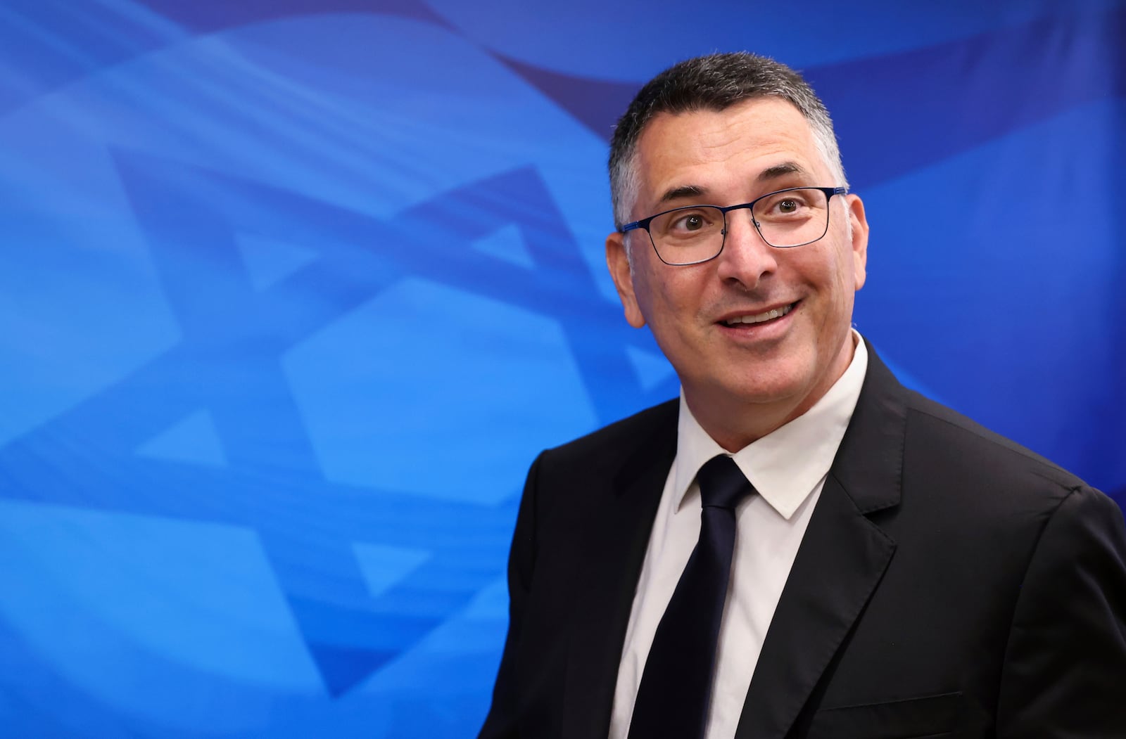 FILE - Israeli Minister of Justice Gideon Saar arrives for the weekly cabinet meeting in Jerusalem, Sunday, June 20, 2021. (Emmanuel Dunand/Pool Photo via AP, File)