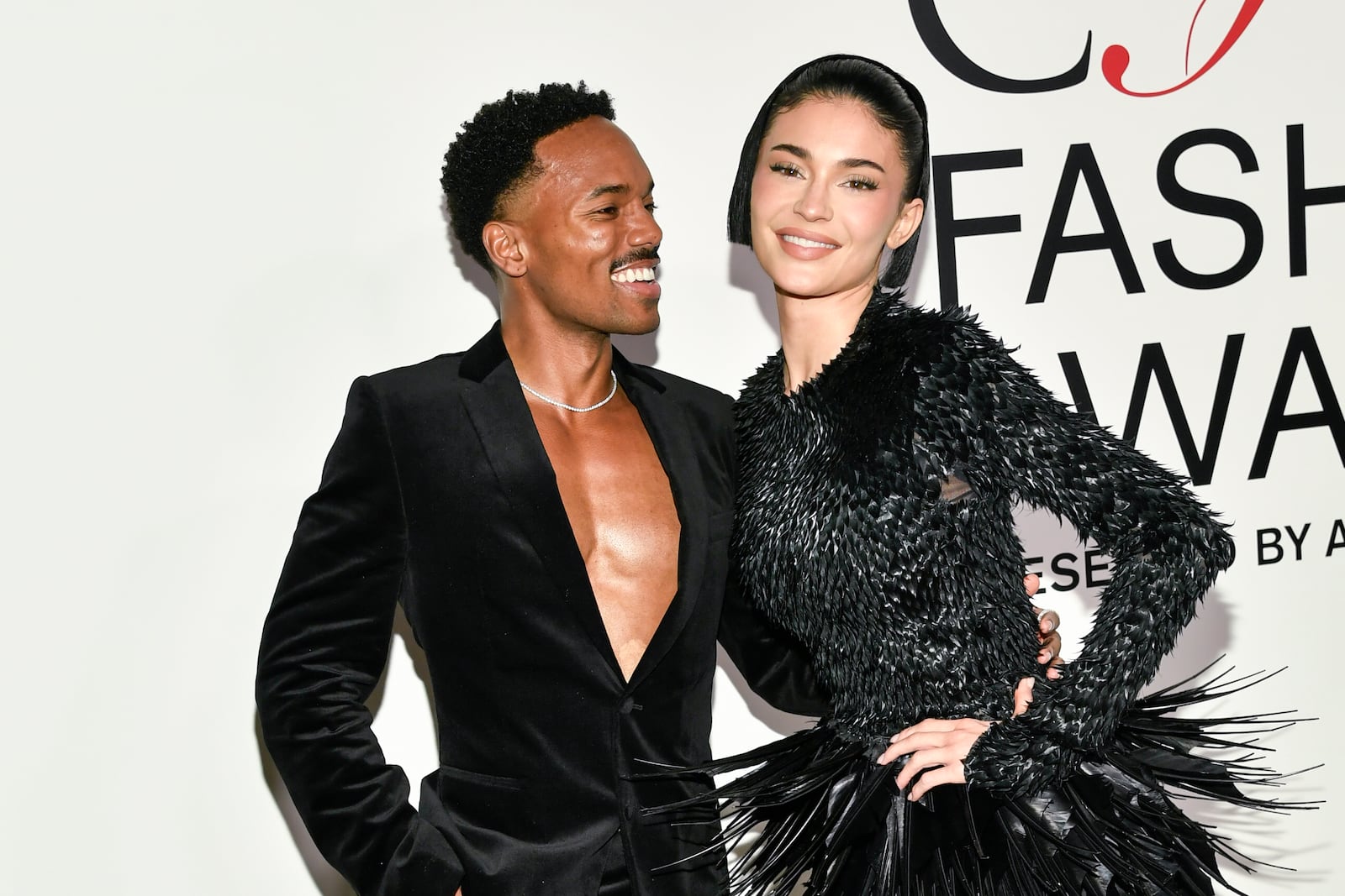 Carter Gregory, left, and Kylie Jenner attend the CFDA Fashion Awards at the American Museum of Natural History on Monday, Oct. 28, 2024, in New York. (Photo by Evan Agostini/Invision/AP)