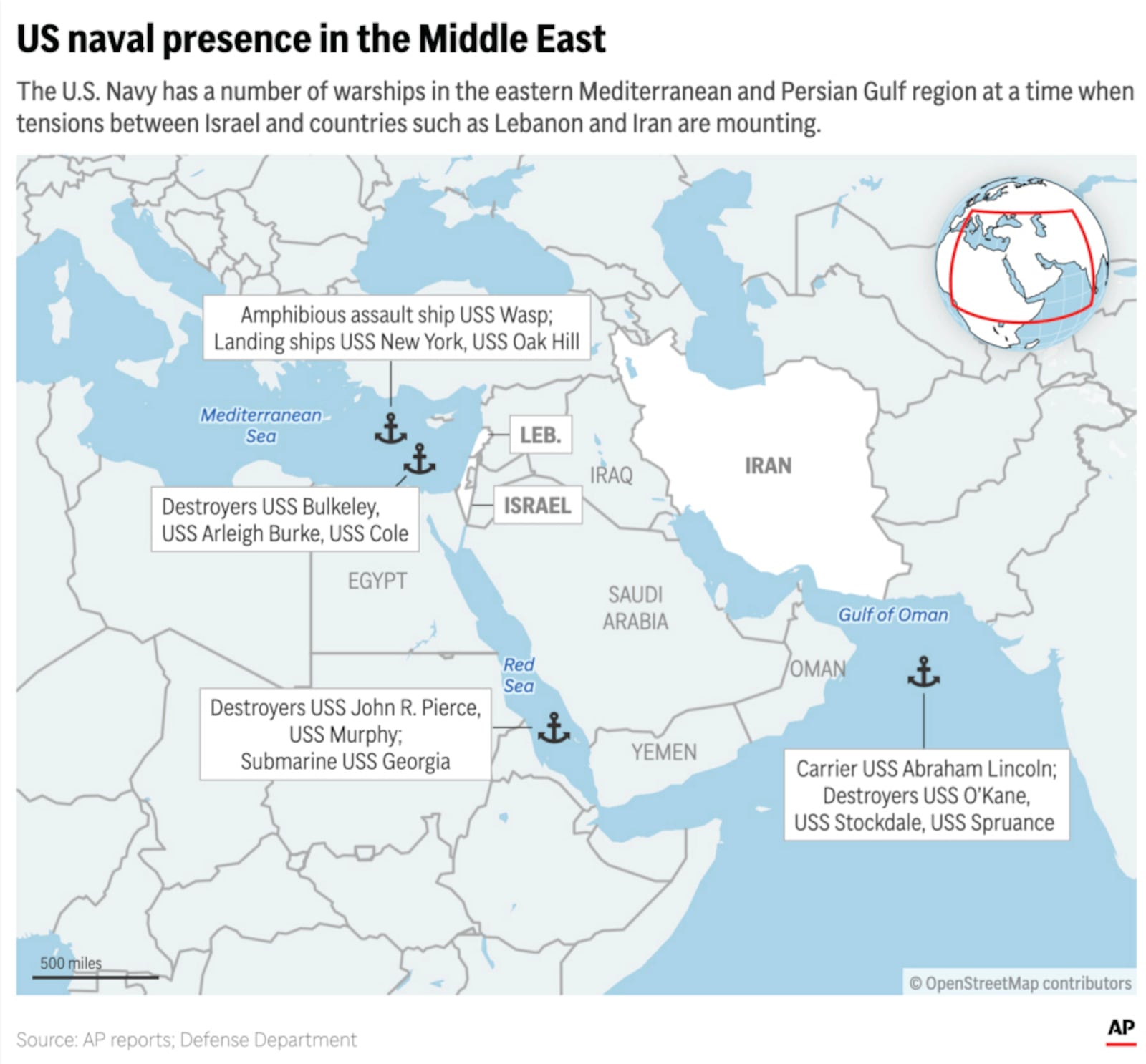 The United States has a robust naval presence in the Mideast. (AP Digital Embed)