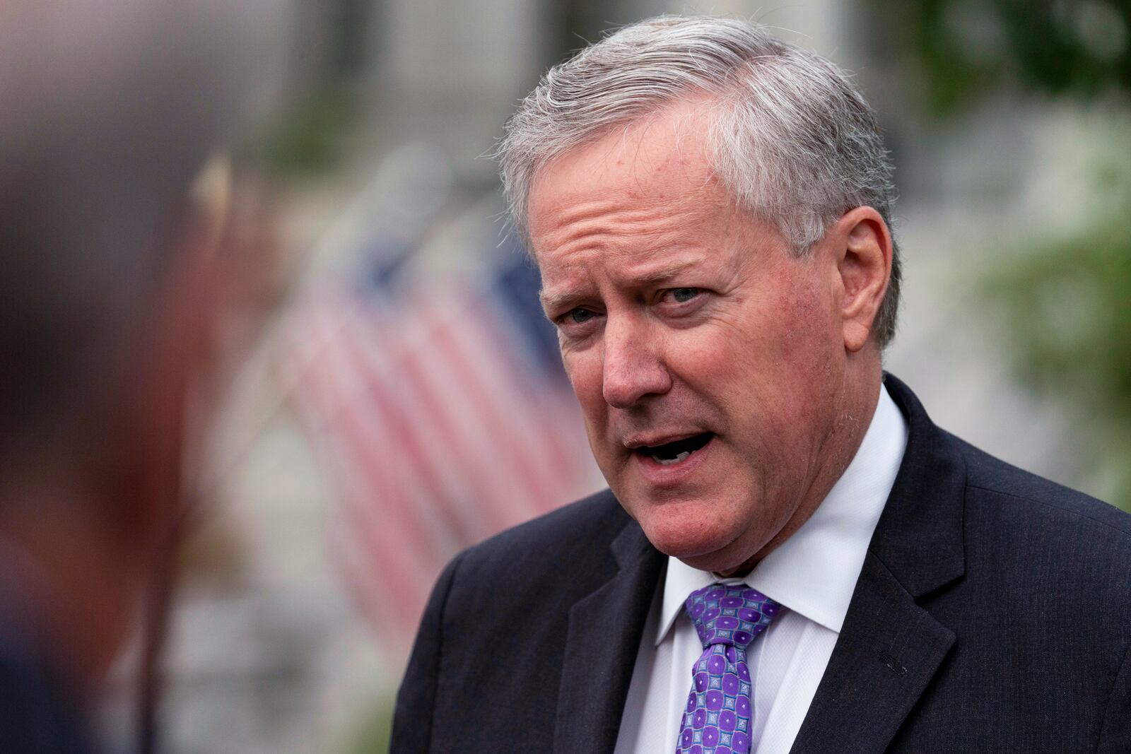 FILE - White House chief of staff Mark Meadows speaks with reporters at the White House, Sept. 17, 2020, in Washington. (AP Photo/Alex Brandon, File)