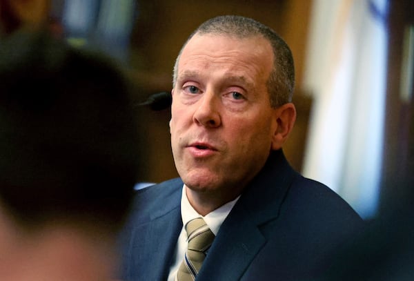 Massachusetts State Trooper Lt. Kevin O'Hara testifies during the Karen Read trial at Norfolk Superior Court, Tuesday, May 6, 2025, in Dedham, Mass. (Matt Stone/The Boston Herald via AP, Pool)
