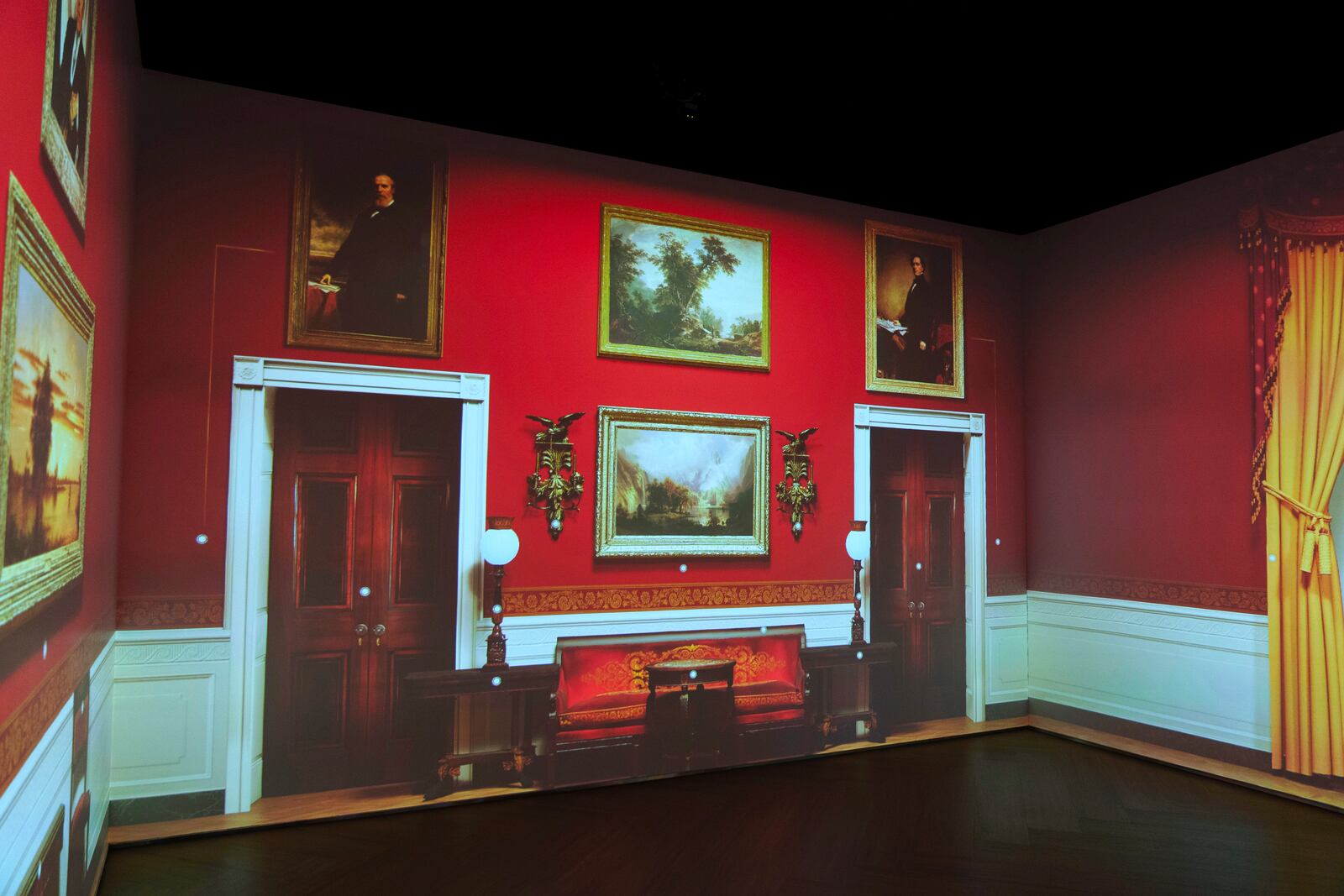 The White House Red Room as is today, shown at The People's House exhibit, Monday, Sept. 16, 2024 in Washington. (AP Photo/Jose Luis Magana)