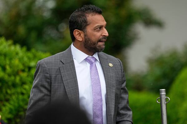 FBI director Kash Patel arrives on the South Lawn of the White House before President Donald Trump and first lady Melania Trump participate in the White House Easter Egg Roll Monday, April 21, 2025, in Washington. (AP Photo/Alex Brandon)