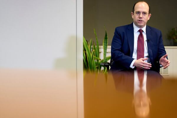 Michael Romano, former Jan. 6 prosecutor, speaks during an interview, Thursday, April 24, 2025, in Washington. (AP Photo/Jacquelyn Martin)
