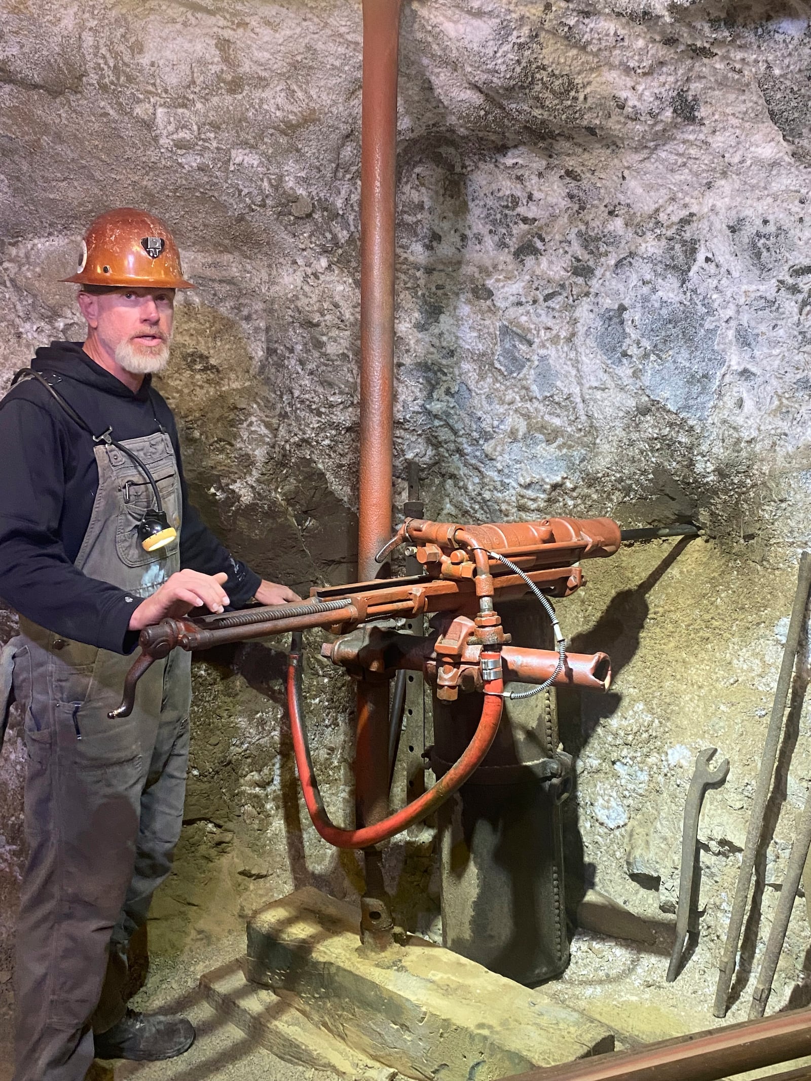 Patrick Weier, who died on Oct. 10, 2024, in an accident gives a tour of the Mollie Kathleen Gold Mine in Cripple Creek, Colo.. (Jennifer Nolan via AP)