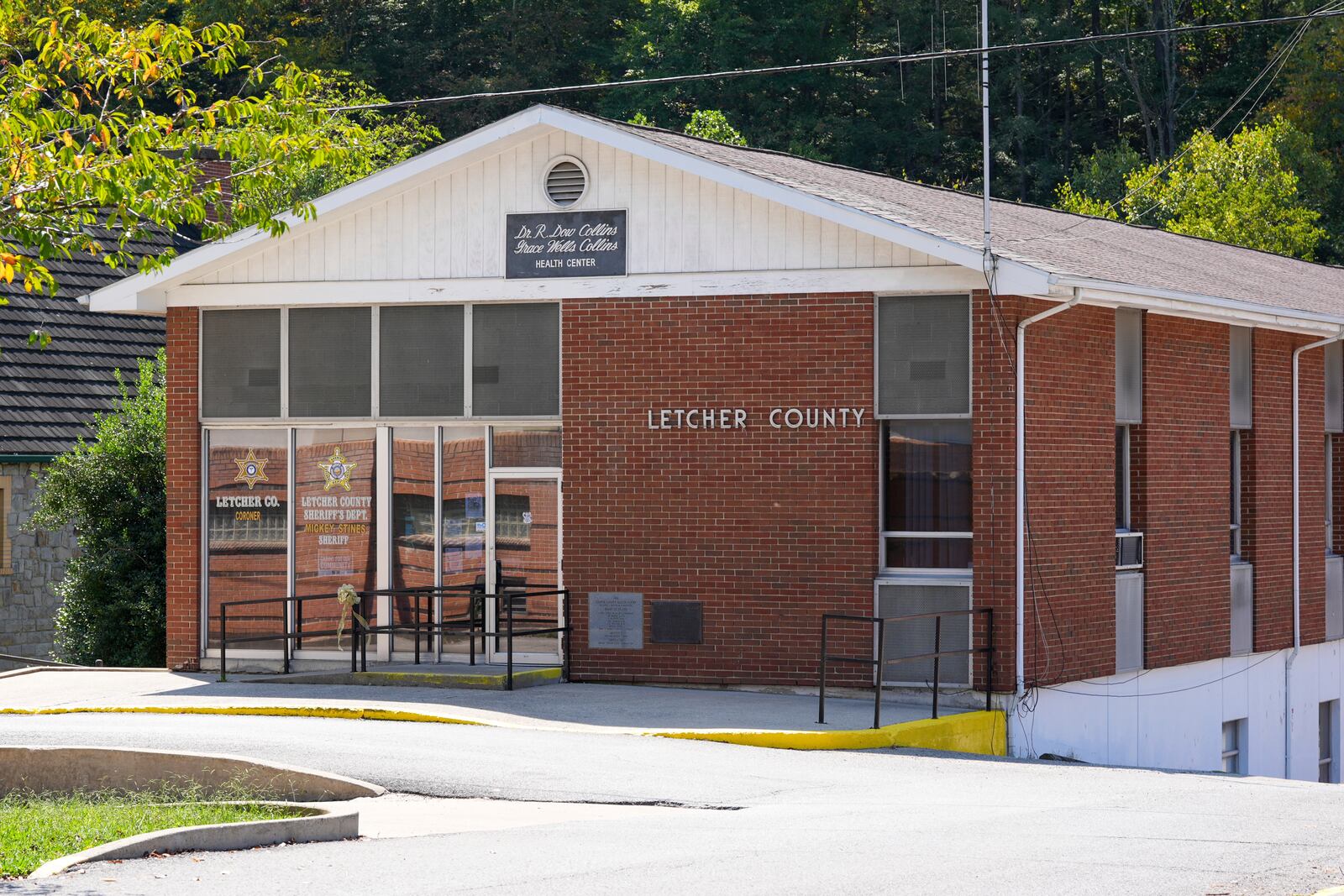 The Letcher County Sheriff's Department is seen on Friday, Sept. 20, 2024, in Whitesburg, Ky. A preliminary investigation indicates Letcher County Sheriff Shawn “Mickey” Stines shot District Judge Kevin Mullins multiple times following an argument inside the courthouse, according to Kentucky State Police. (AP Photo/Randy Sartin)